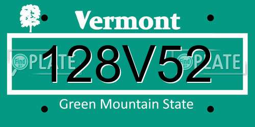 128V52 Vermont License Plate