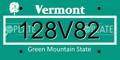 128V82 Vermont License Plate