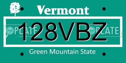 128VBZ Vermont License Plate