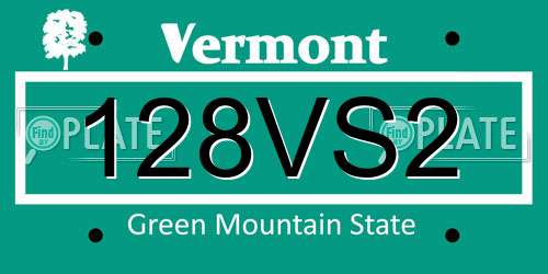 128VS2 Vermont License Plate