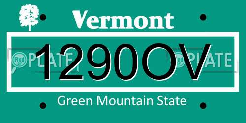 1290OV Vermont License Plate