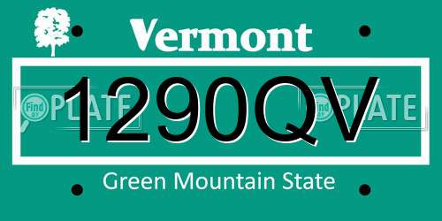 1290QV Vermont License Plate