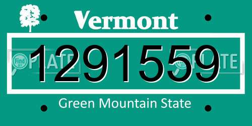 1291559 Vermont License Plate