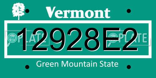 12928E2 Vermont License Plate