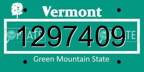 1297409 Vermont License Plate