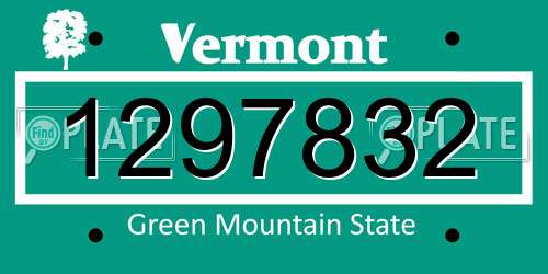 1297832 Vermont License Plate