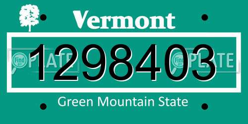 1298403 Vermont License Plate