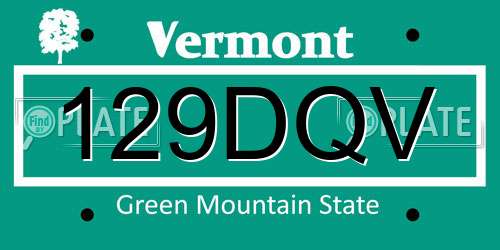 129DQV Vermont License Plate