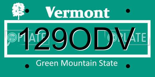 129ODV Vermont License Plate