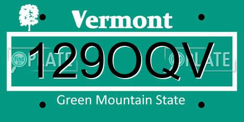 129OQV Vermont License Plate