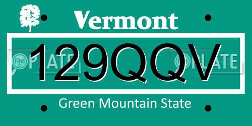 129QQV Vermont License Plate