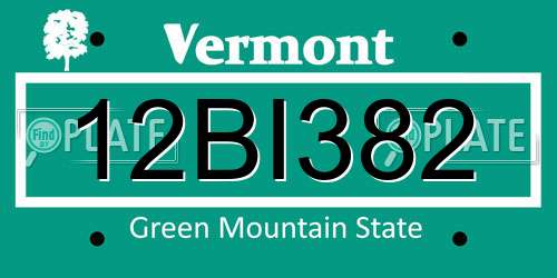 12BI382 Vermont License Plate