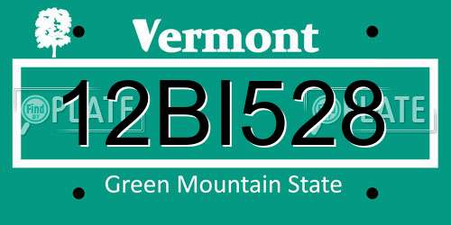 12BI528 Vermont License Plate