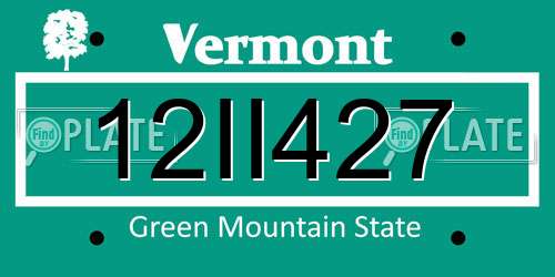 12II427 Vermont License Plate