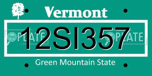 12SI357 Vermont License Plate