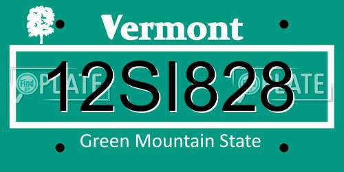 12SI828 Vermont License Plate