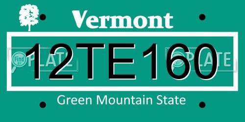 12TE160 Vermont License Plate