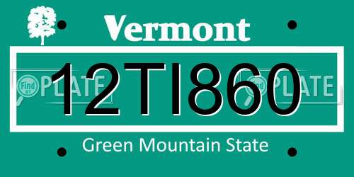 12TI860 Vermont License Plate