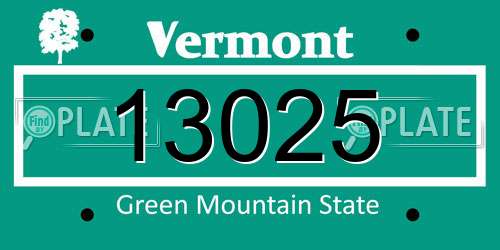 13025 Vermont License Plate