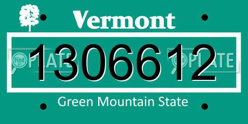 1306612 Vermont License Plate