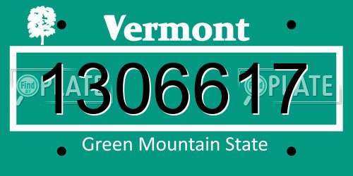 1306617 Vermont License Plate