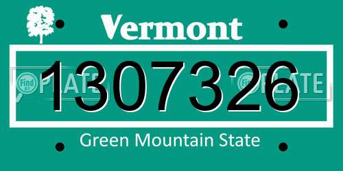 1307326 Vermont License Plate