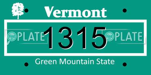 1315 Vermont License Plate