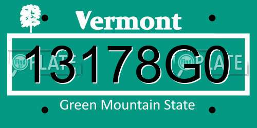 13178G0 Vermont License Plate