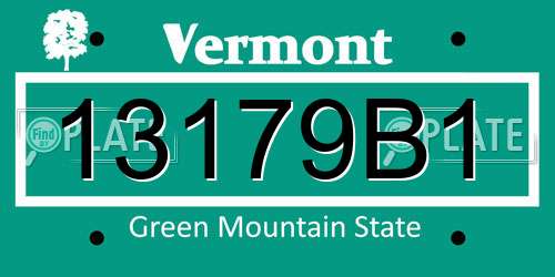 13179B1 Vermont License Plate