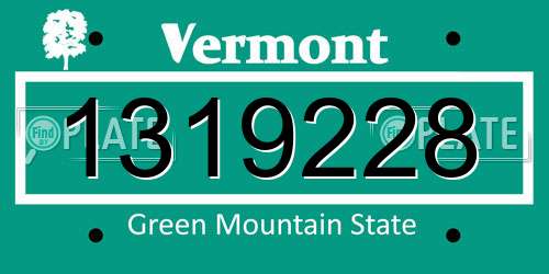 1319228 Vermont License Plate