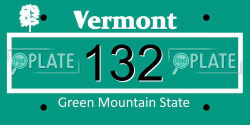 132 Vermont License Plate