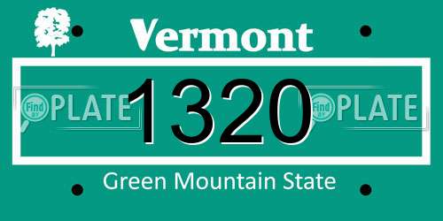 1320 Vermont License Plate