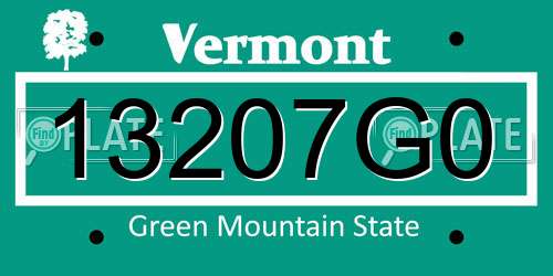 13207G0 Vermont License Plate