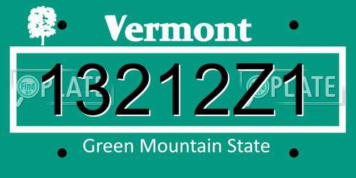 13212Z1 Vermont License Plate