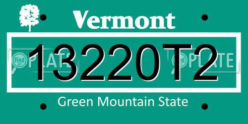 13220T2 Vermont License Plate