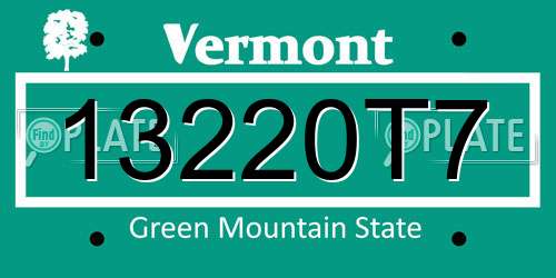 13220T7 Vermont License Plate