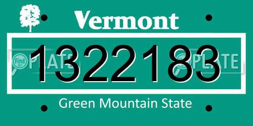 1322183 Vermont License Plate