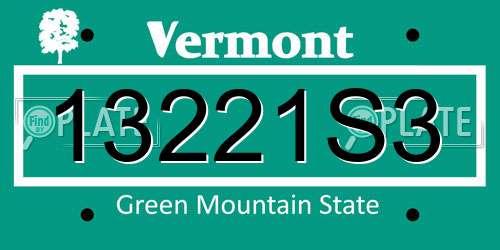 13221S3 Vermont License Plate