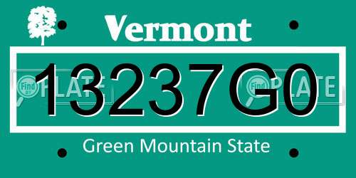 13237G0 Vermont License Plate