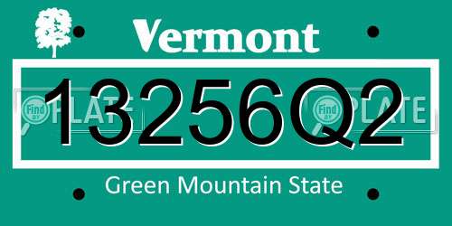 13256Q2 Vermont License Plate
