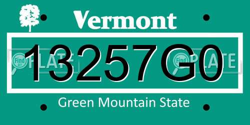 13257G0 Vermont License Plate