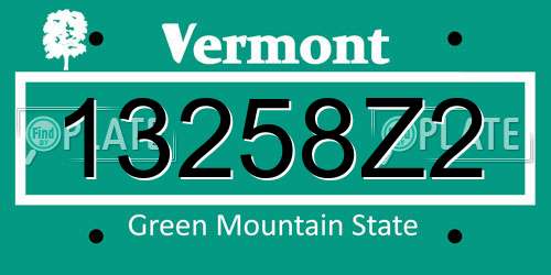 13258Z2 Vermont License Plate