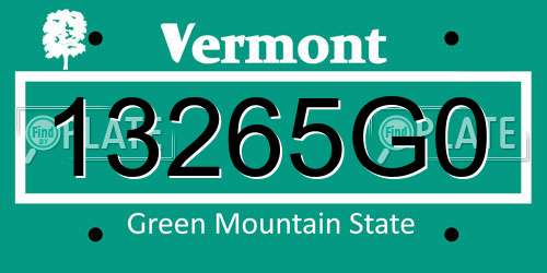 13265G0 Vermont License Plate