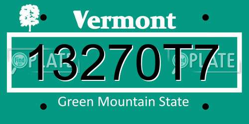 13270T7 Vermont License Plate