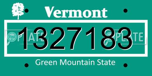 1327183 Vermont License Plate