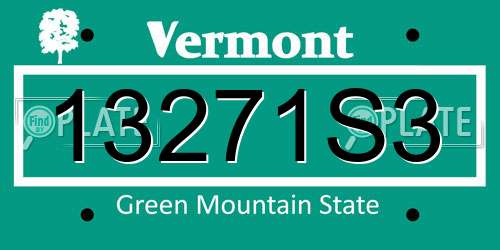 13271S3 Vermont License Plate
