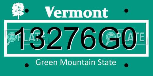 13276G0 Vermont License Plate
