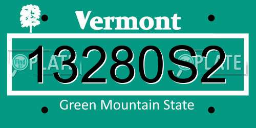 13280S2 Vermont License Plate