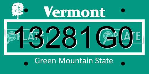 13281G0 Vermont License Plate