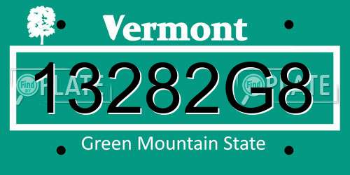 13282G8 Vermont License Plate